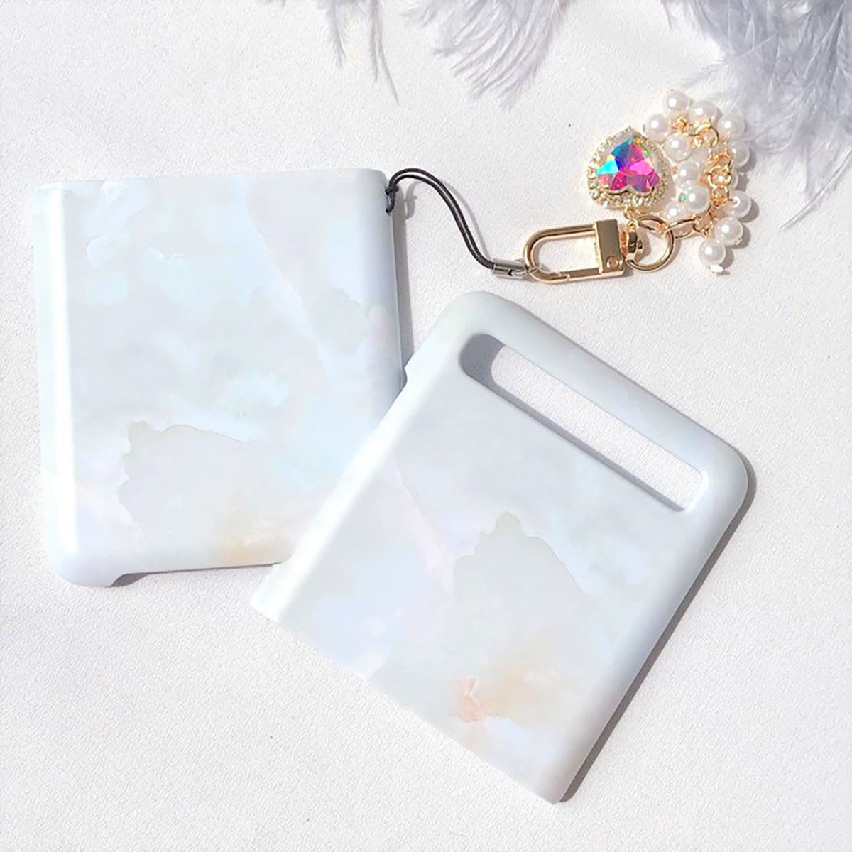 (Z플립) 무광  lily flower marble phone case